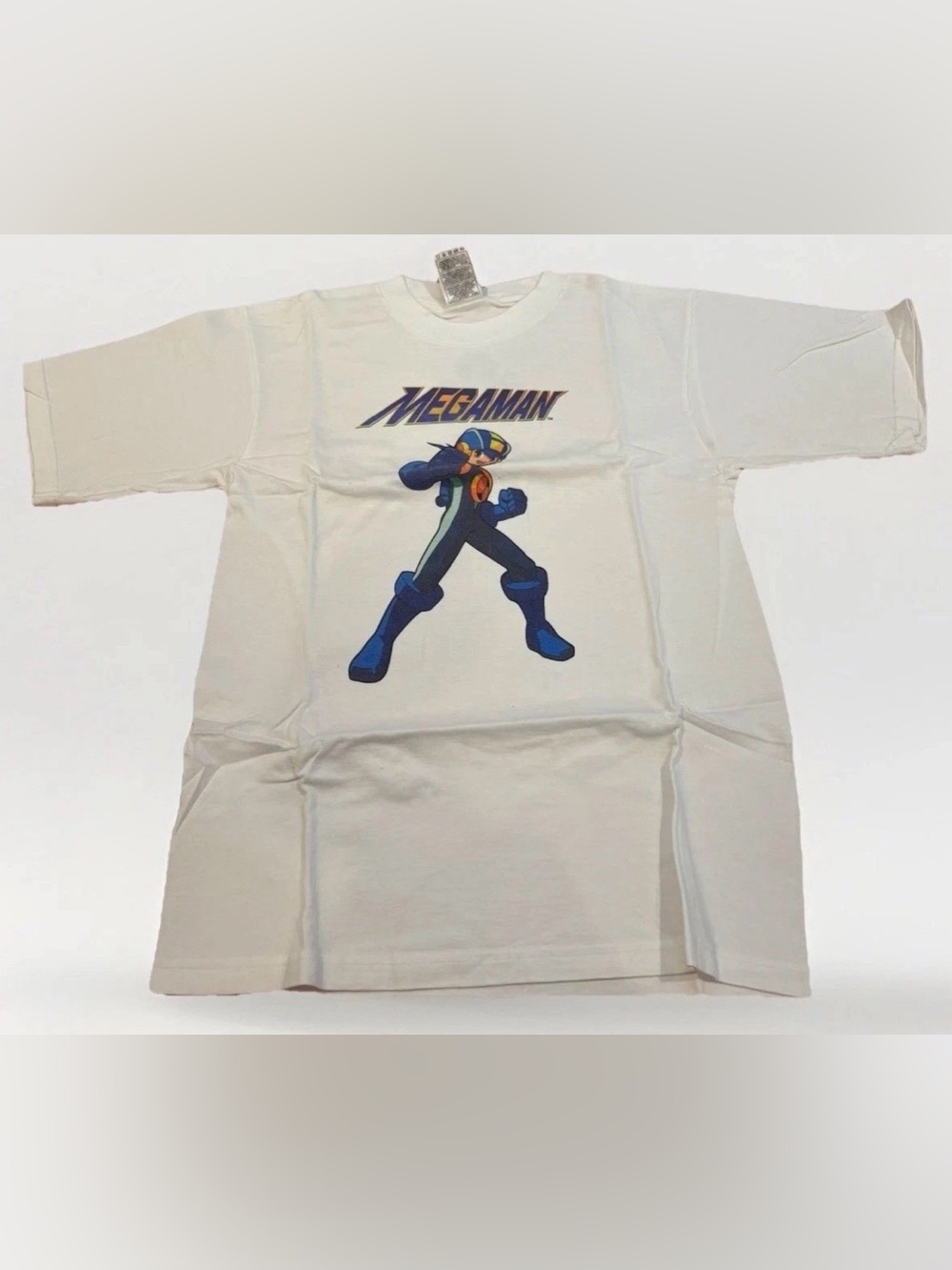 Vintage Megaman T-shirt Kids Large (14/16) Capcom Video Game Promo Tee White